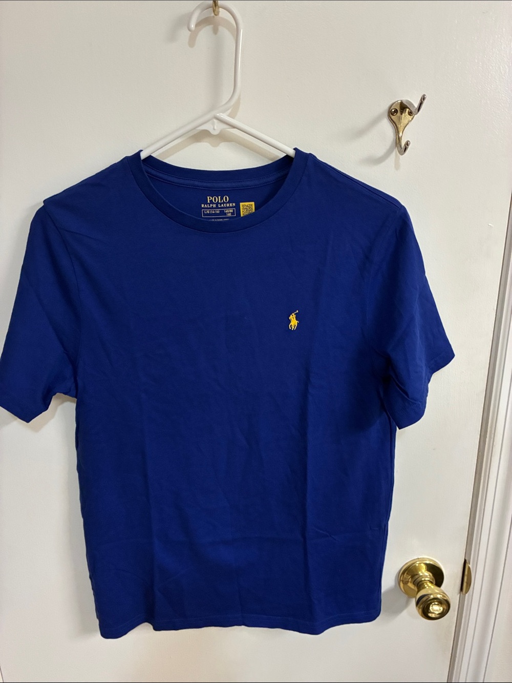 Polo by Ralph Lauren Kid’s Blue Crewneck Tee with Yellow Pony Sz L 14-16